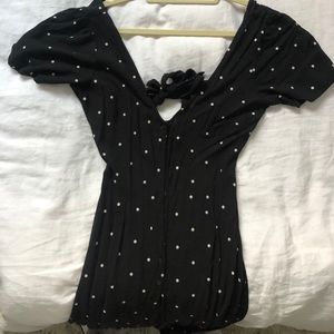 Polka dot button up jumpsuit